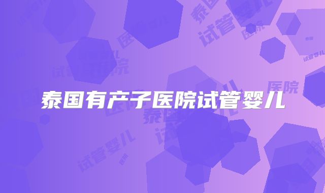 泰国有产子医院试管婴儿