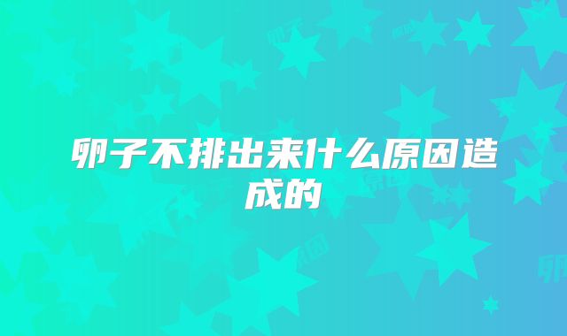 卵子不排出来什么原因造成的
