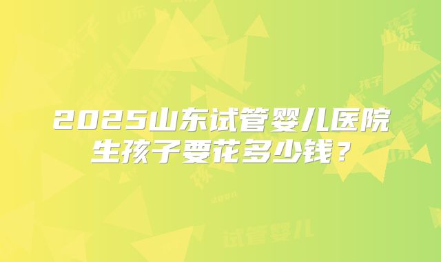 2025山东试管婴儿医院生孩子要花多少钱？