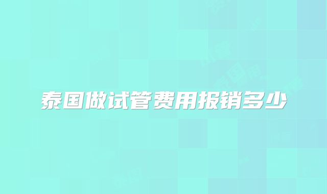 泰国做试管费用报销多少