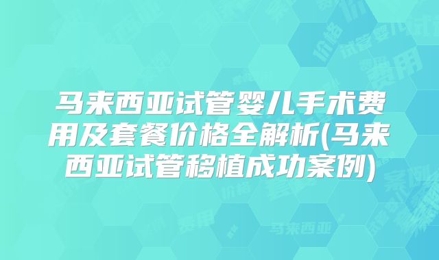 马来西亚试管婴儿手术费用及套餐价格全解析(马来西亚试管移植成功案例)