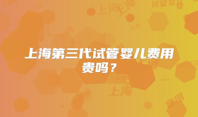 上海第三代试管婴儿费用贵吗?