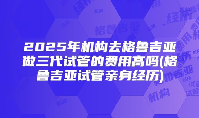 2025年机构去格鲁吉亚做三代试管的费用高吗(格鲁吉亚试管亲身经历)