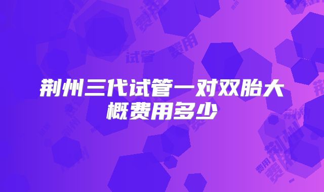 荆州三代试管一对双胎大概费用多少