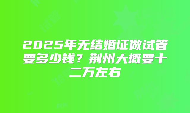 2025年无结婚证做试管要多少钱?荆州大概要十二万左右