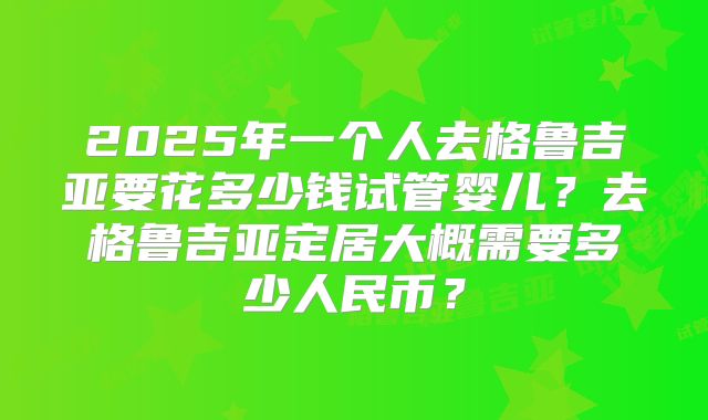 2025年一个人去格鲁吉亚要花多少钱试管婴儿？去格鲁吉亚定居大概需要多少人民币？