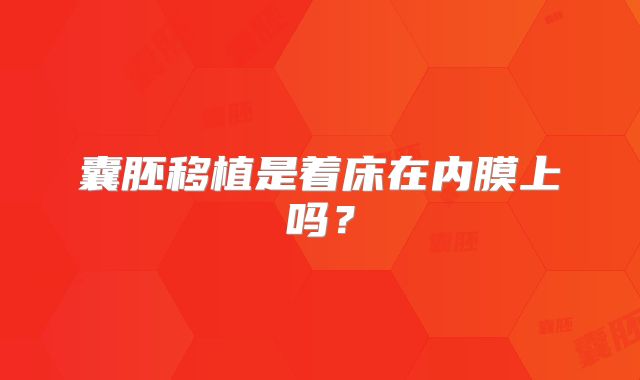 囊胚移植是着床在内膜上吗?