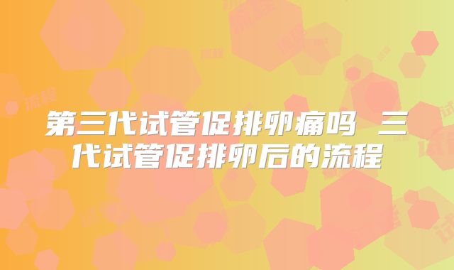 第三代试管促排卵痛吗 三代试管促排卵后的流程