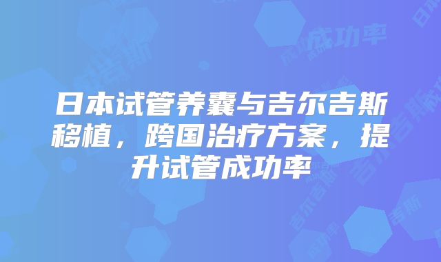 日本试管养囊与吉尔吉斯移植，跨国治疗方案，提升试管成功率