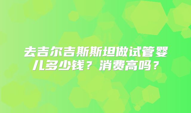 去吉尔吉斯斯坦做试管婴儿多少钱?消费高吗?