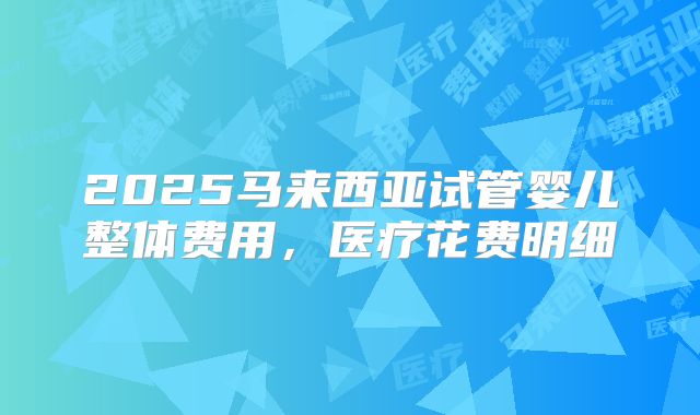 2025马来西亚试管婴儿整体费用，医疗花费明细