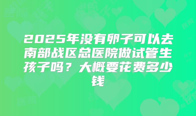 2025年没有卵子可以去南部战区总医院做试管生孩子吗？大概要花费多少钱