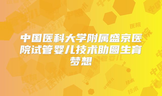中国医科大学附属盛京医院试管婴儿技术助圆生育梦想