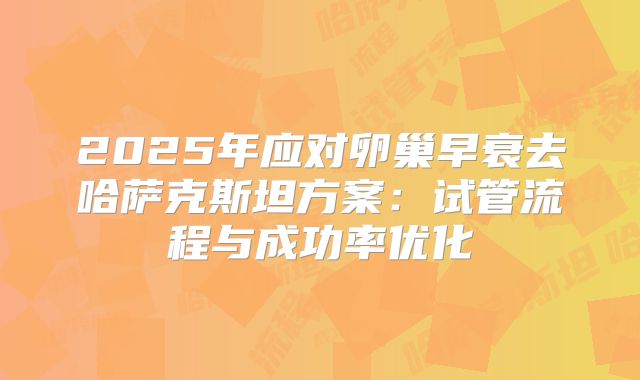 2025年应对卵巢早衰去哈萨克斯坦方案：试管流程与成功率优化