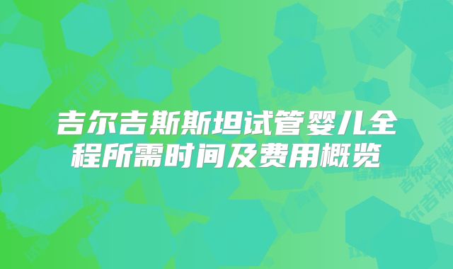 吉尔吉斯斯坦试管婴儿全程所需时间及费用概览