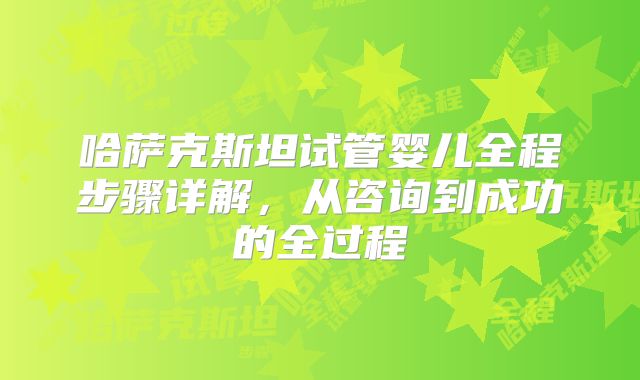 哈萨克斯坦试管婴儿全程步骤详解，从咨询到成功的全过程