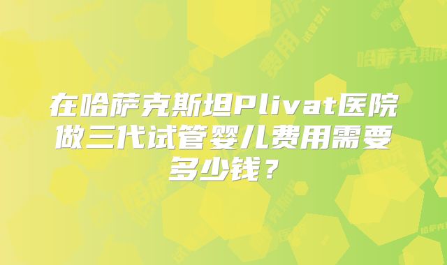 在哈萨克斯坦Plivat医院做三代试管婴儿费用需要多少钱?