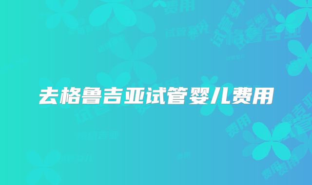 去格鲁吉亚试管婴儿费用