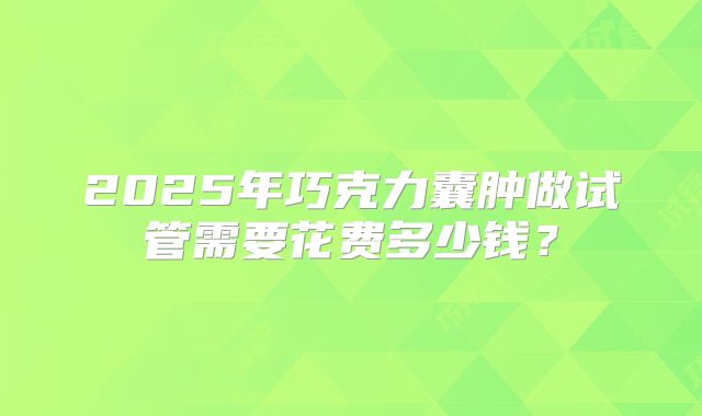 2025年巧克力囊肿做试管需要花费多少钱?