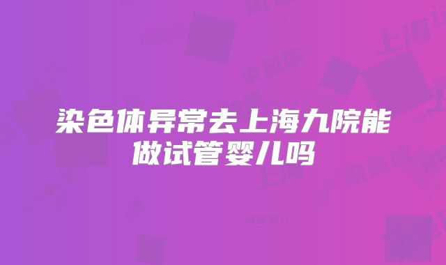 染色体异常去上海九院能做试管婴儿吗