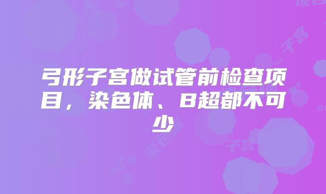 弓形子宫做试管前检查项目，染色体、B超都不可少