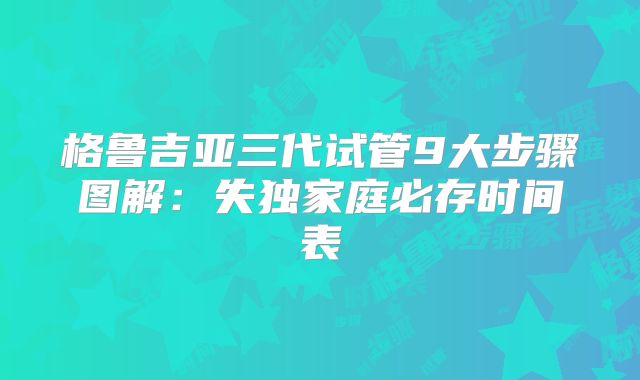 格鲁吉亚三代试管9大步骤图解：失独家庭必存时间表