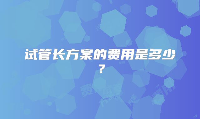 试管长方案的费用是多少？