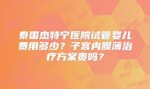 泰国杰特宁医院试管婴儿费用多少？子宫内膜薄治疗方案贵吗？