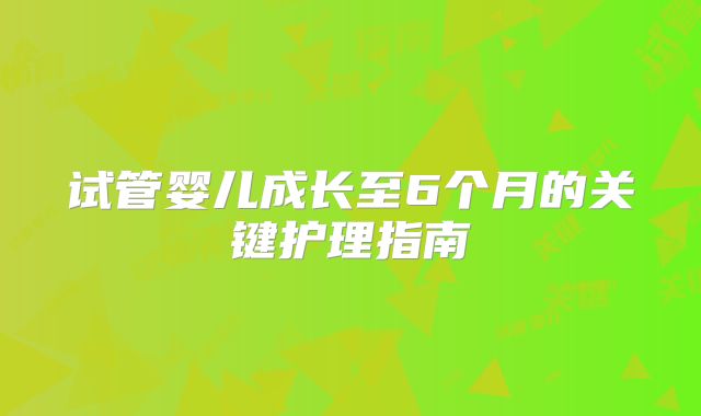 试管婴儿成长至6个月的关键护理指南