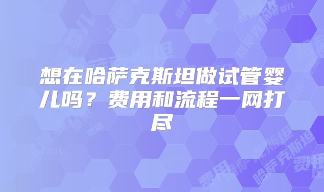 想在哈萨克斯坦做试管婴儿吗？费用和流程一网打尽