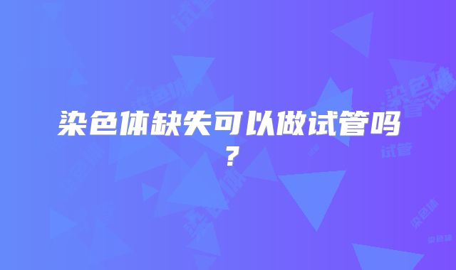 染色体缺失可以做试管吗？