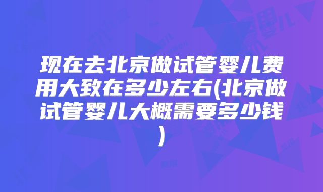 现在去北京做试管婴儿费用大致在多少左右(北京做试管婴儿大概需要多少钱)