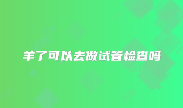 羊了可以去做试管检查吗
