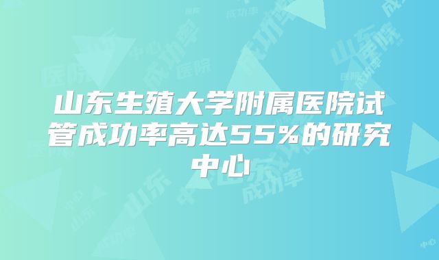 山东生殖大学附属医院试管成功率高达55%的研究中心
