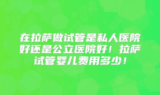 在拉萨做试管是私人医院好还是公立医院好！拉萨试管婴儿费用多少！