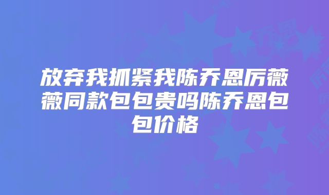 放弃我抓紧我陈乔恩厉薇薇同款包包贵吗陈乔恩包包价格