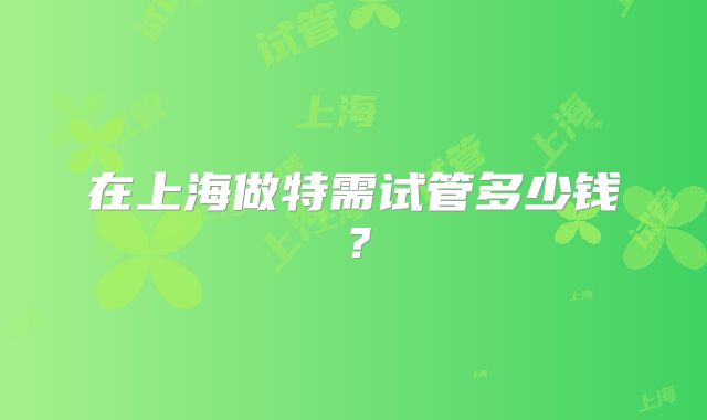 在上海做特需试管多少钱？