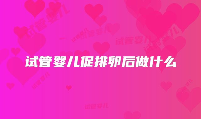 试管婴儿促排卵后做什么