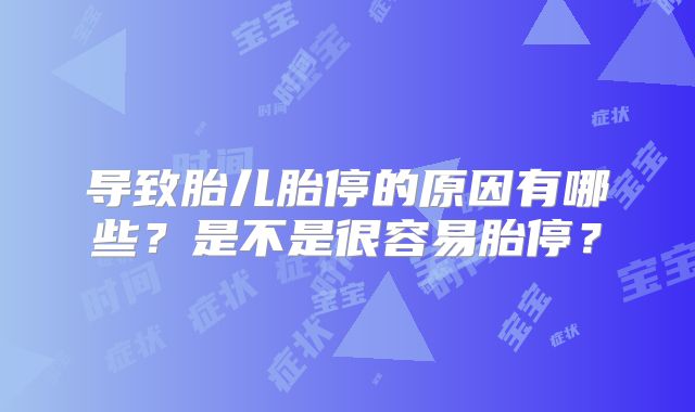 导致胎儿胎停的原因有哪些？是不是很容易胎停？