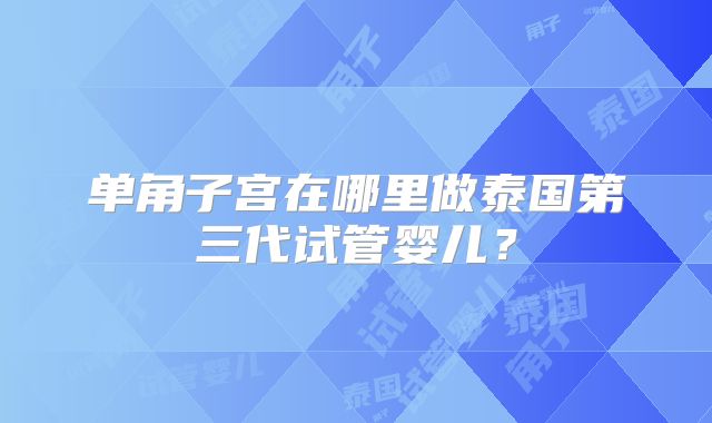 单角子宫在哪里做泰国第三代试管婴儿？