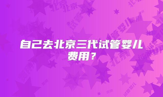 自己去北京三代试管婴儿费用？