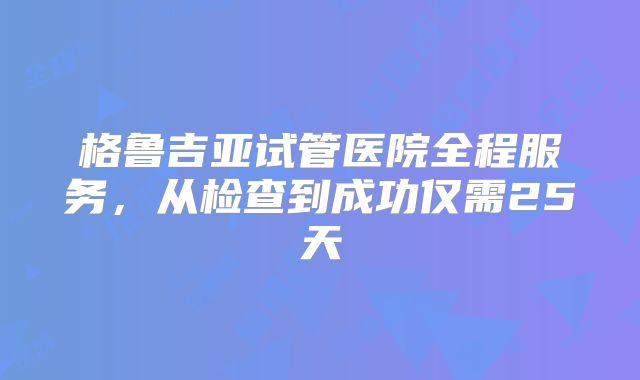 格鲁吉亚试管医院全程服务，从检查到成功仅需25天
