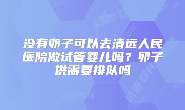 没有卵子可以去清远人民医院做试管婴儿吗？卵子供需要排队吗