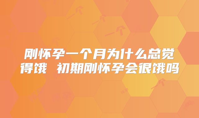刚怀孕一个月为什么总觉得饿 初期刚怀孕会很饿吗