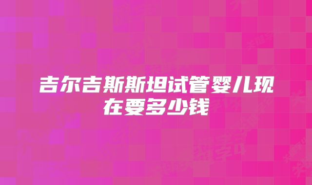 吉尔吉斯斯坦试管婴儿现在要多少钱