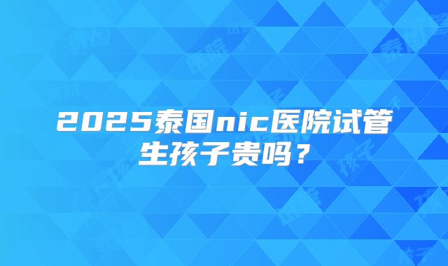 2025泰国nic医院试管生孩子贵吗？