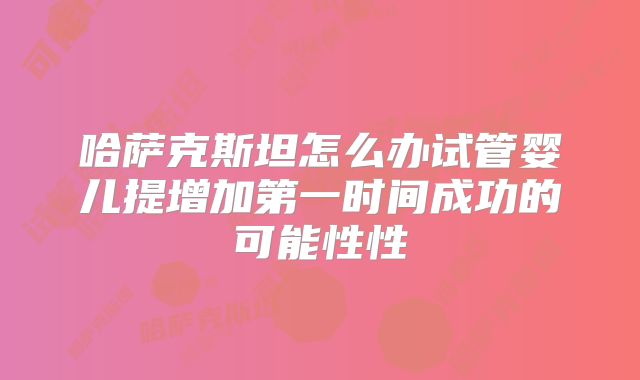 哈萨克斯坦怎么办试管婴儿提增加第一时间成功的可能性性