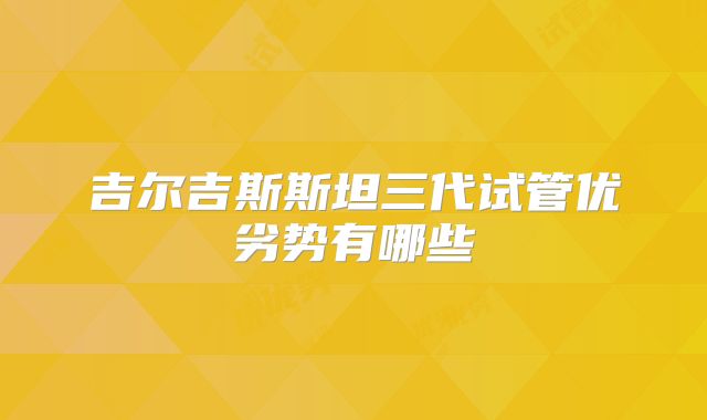 吉尔吉斯斯坦三代试管优劣势有哪些