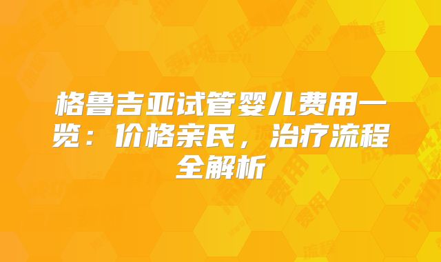 格鲁吉亚试管婴儿费用一览：价格亲民，治疗流程全解析
