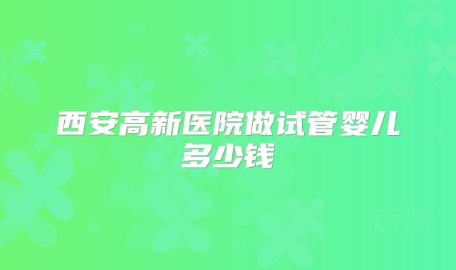 西安高新医院做试管婴儿多少钱